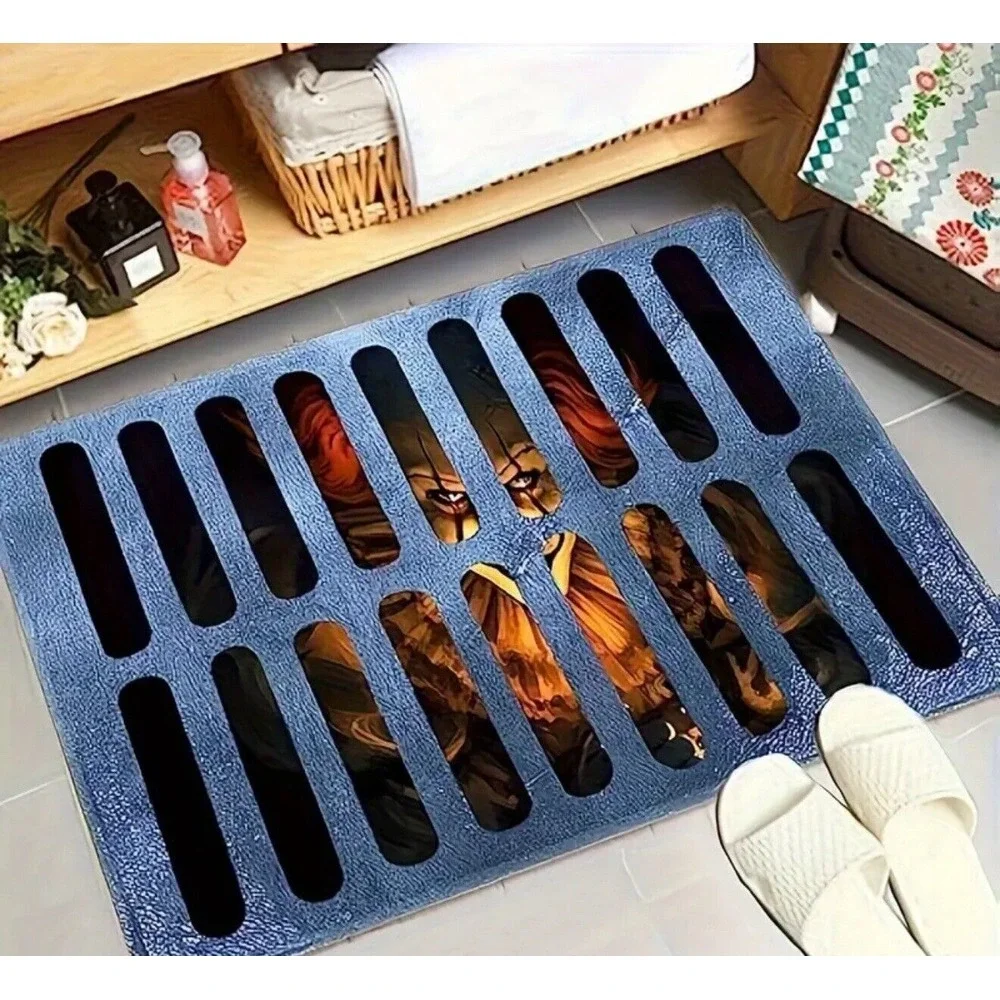 Halloween 3D Illusion Clown Doormat, Halloween Welcome Doormat, Home Scary Clown